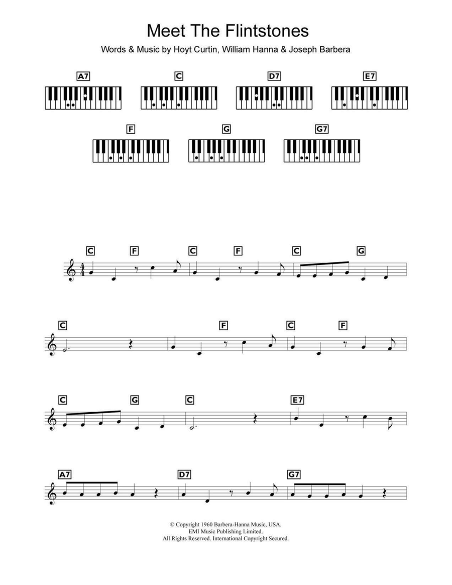 (Meet) The Flintstones Piano scores gallery preview page 1