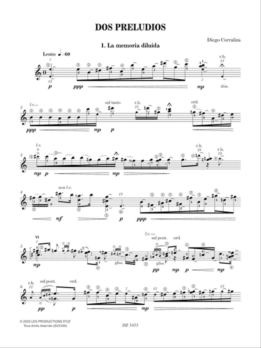 Dos Preludios Classical Guitar scores gallery preview page 3