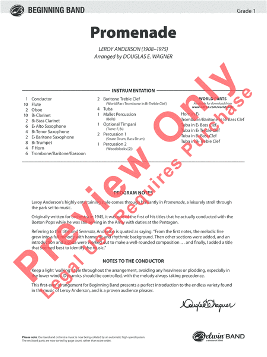 Promenade Promenade Concert Band scores gallery preview page 18