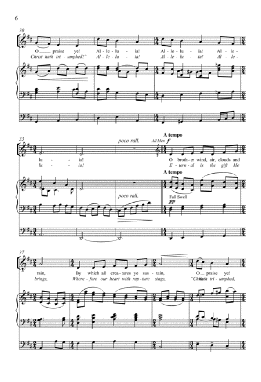 All Creatures of Our God and King (Now Let the Vault of Heaven Resound) 4-Part scores gallery preview page 6