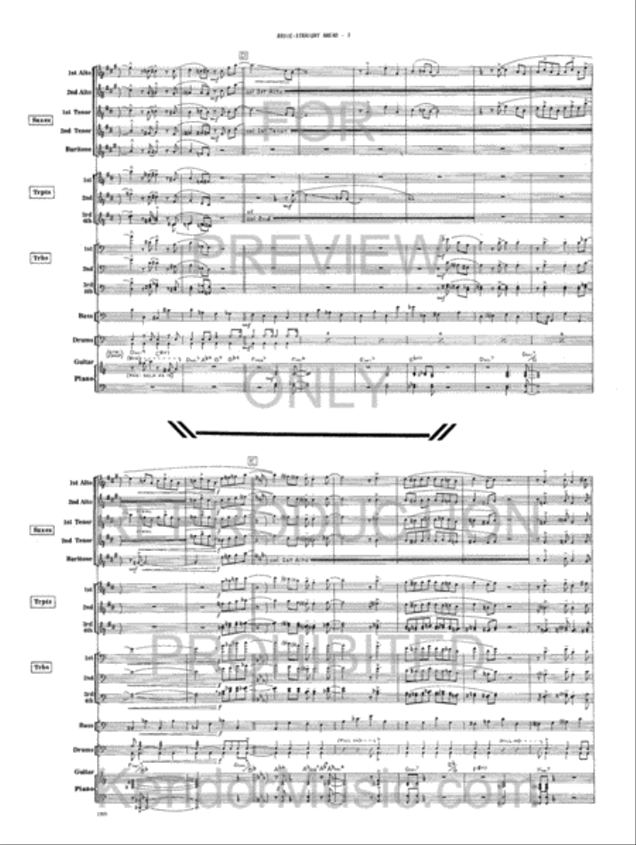 Basie-Straight Ahead (Educational Version - Simplified) Jazz Ensemble scores gallery preview page 4