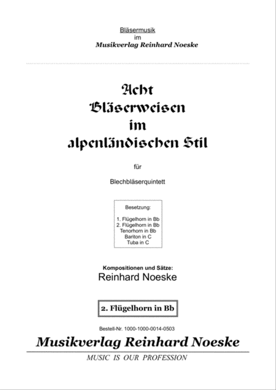 Acht Bläserweisen im alpenländischen Stil für Blechbläserquintett Brass Ensemble scores gallery preview page 1