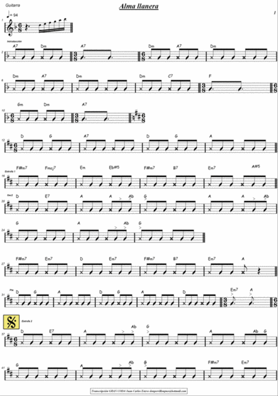 Alma Llanera Acoustic Guitar scores gallery preview page 3