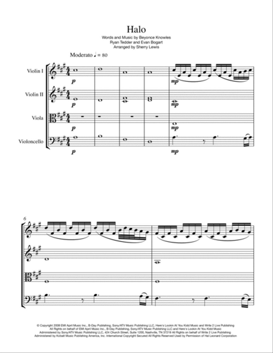 Halo String Quartet scores gallery preview page 4