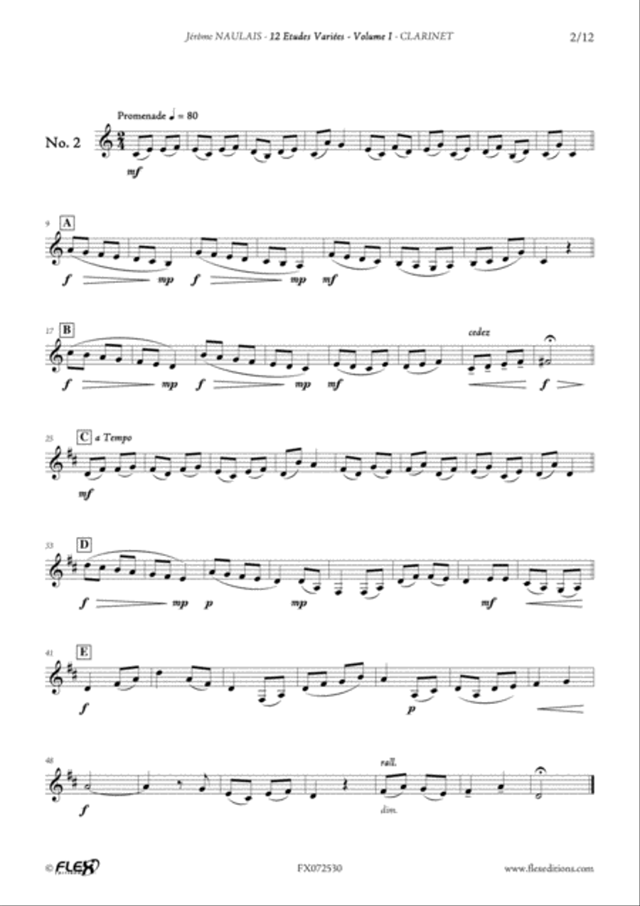 12 Etudes Variees - Volume I B-Flat Clarinet scores gallery preview page 3