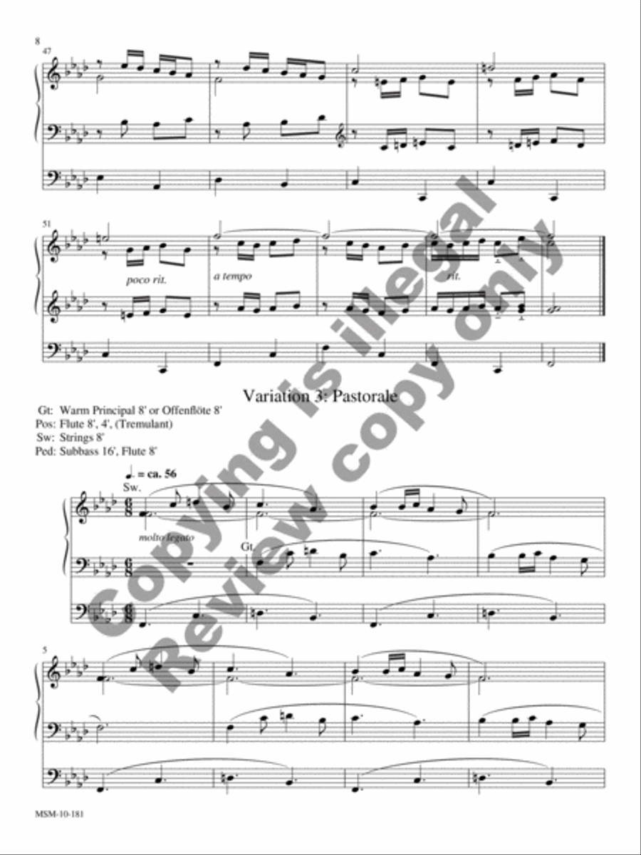 Theme and Variations on Noël Nouvelet Organ scores gallery preview page 5