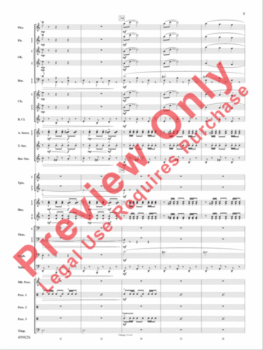 Midnight Ride Concert Band scores gallery preview page 10