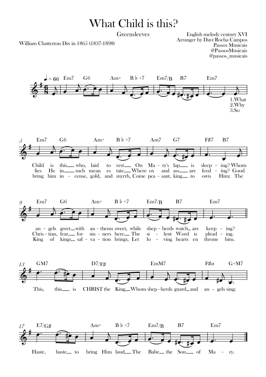 What Child is this? (Greensleeves) Piano scores gallery preview page 1
