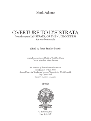 Overture to Lysistrata (arr. Peter Stanley Martin) - Conductor Score (Full Score)