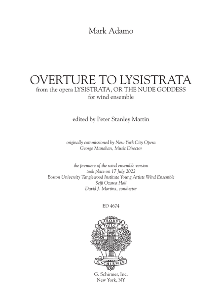 Overture to Lysistrata (arr. Peter Stanley Martin) - Conductor Score (Full Score)