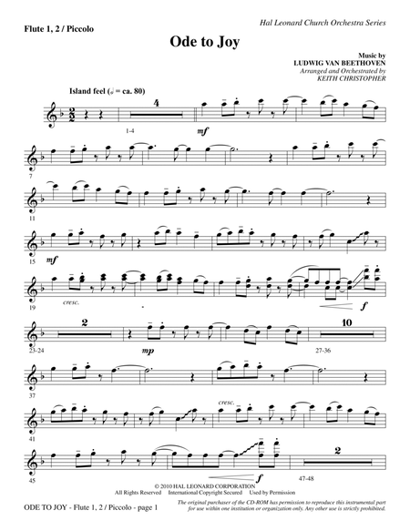 Ode To Joy (Does Not Match SATB 08752035) - Flute 1,2/Piccolo