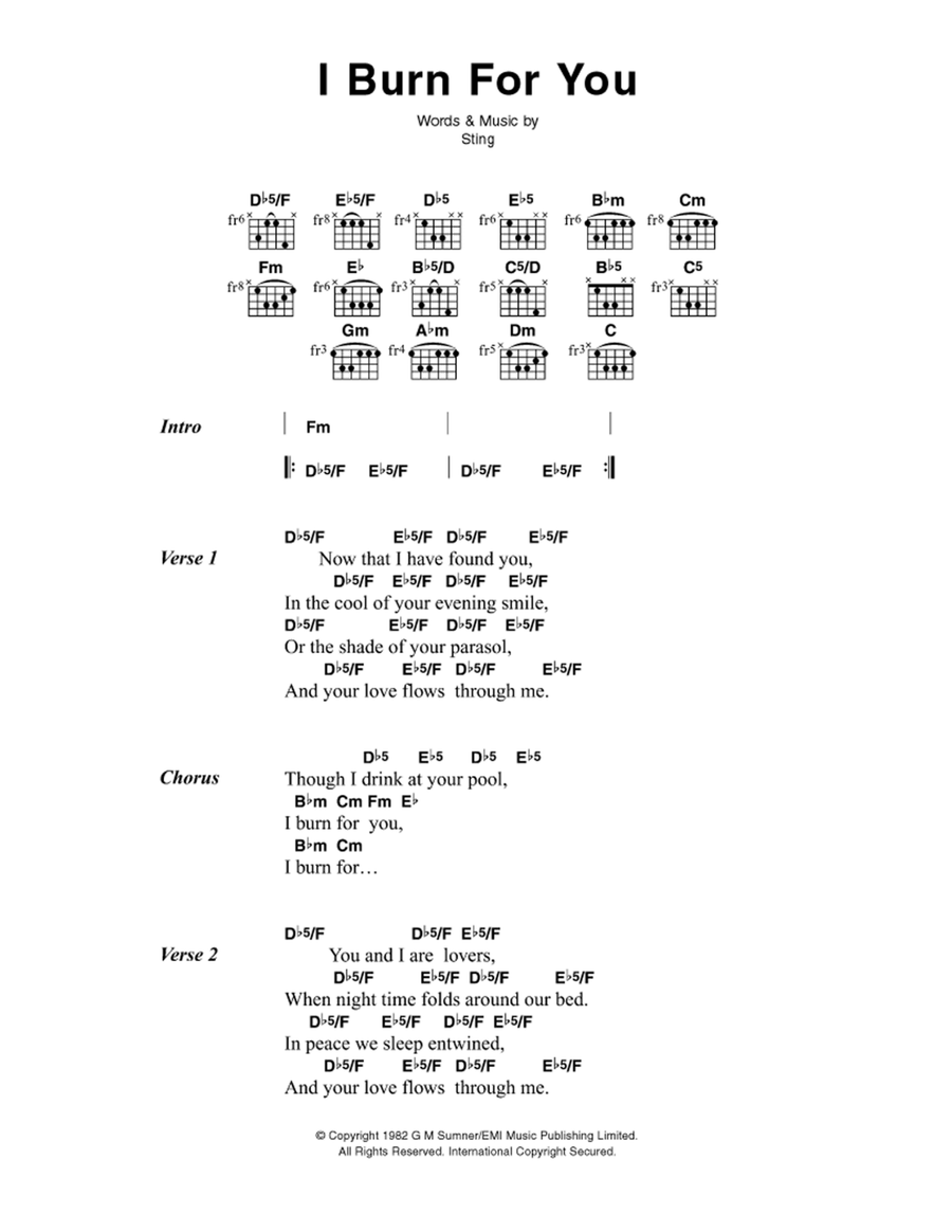 I Burn For You Guitar scores gallery preview page 1