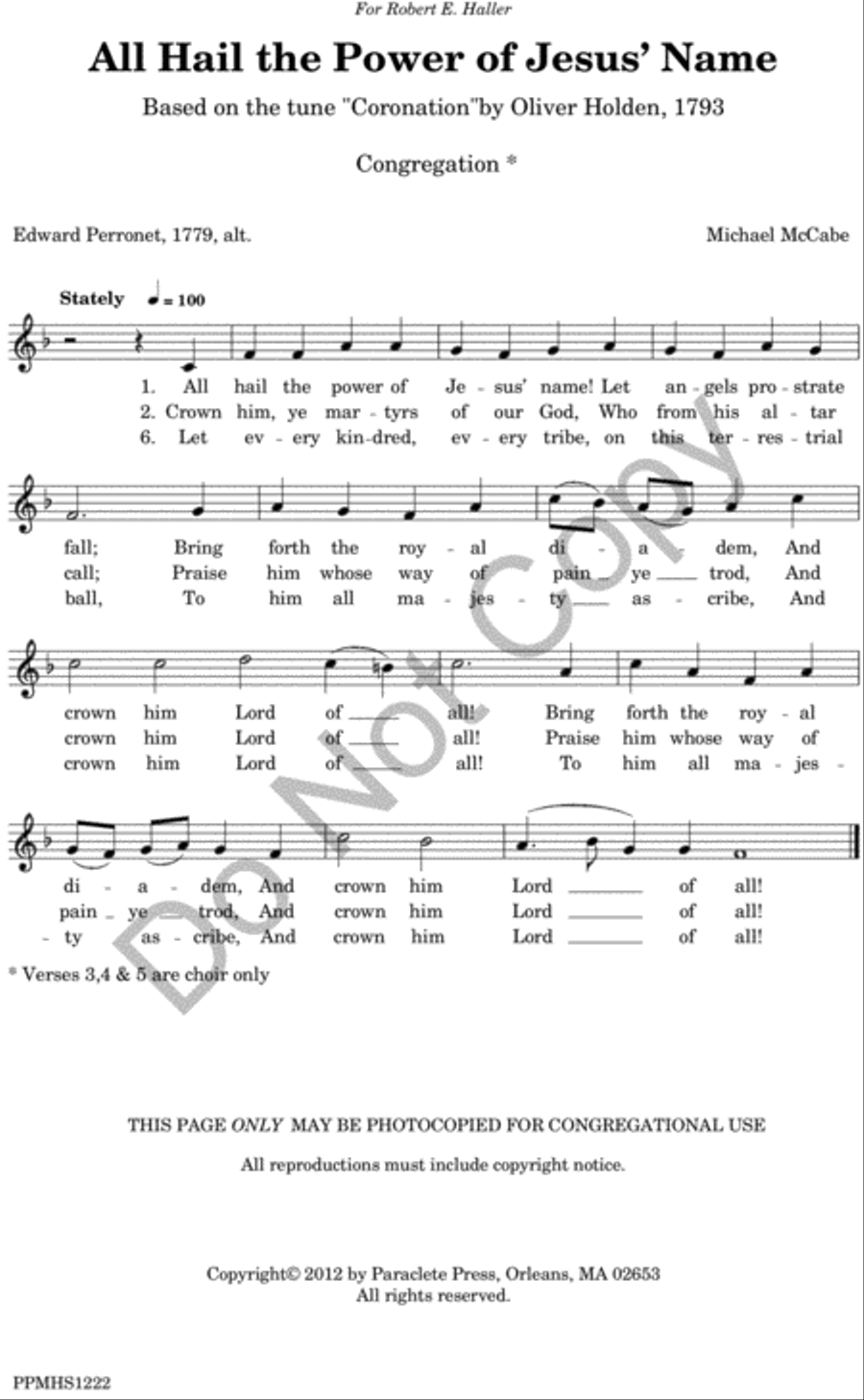 All Hail the Power of Jesus' Name 4-Part scores gallery preview page 11