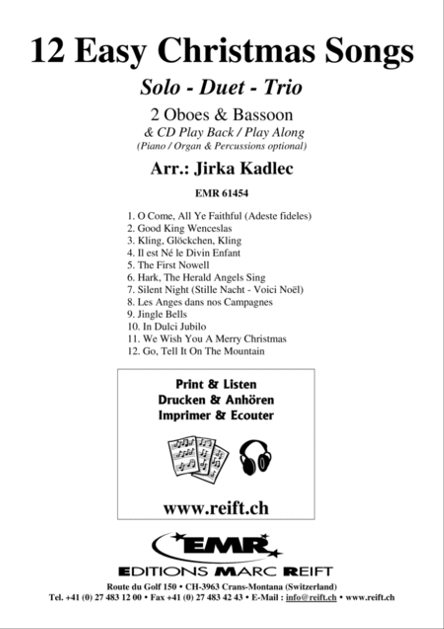12 Easy Christmas Songs Woodwind Duet scores gallery preview page 2
