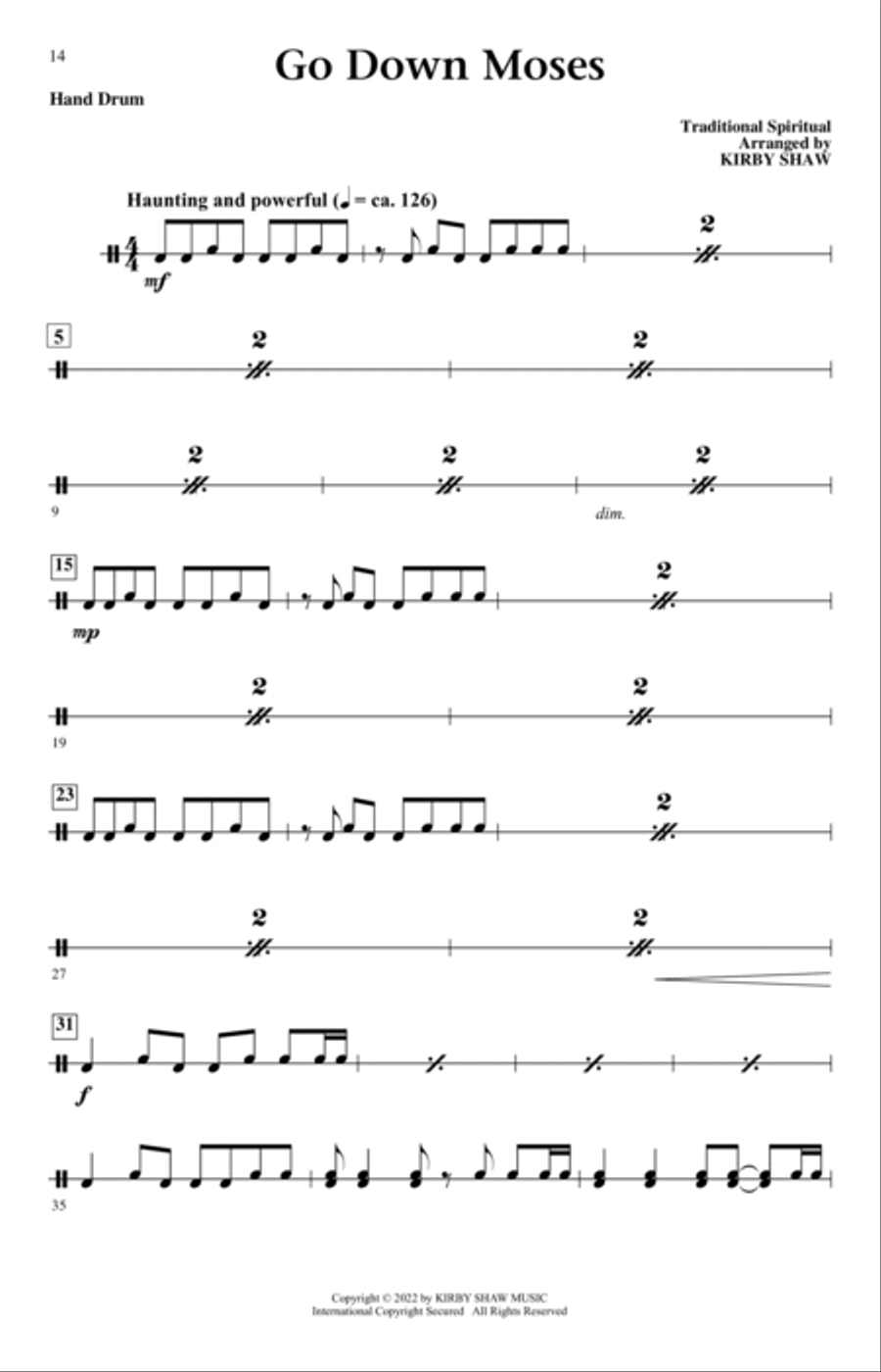 Go Down, Moses (arr. Kirby Shaw) SSA scores gallery preview page 12