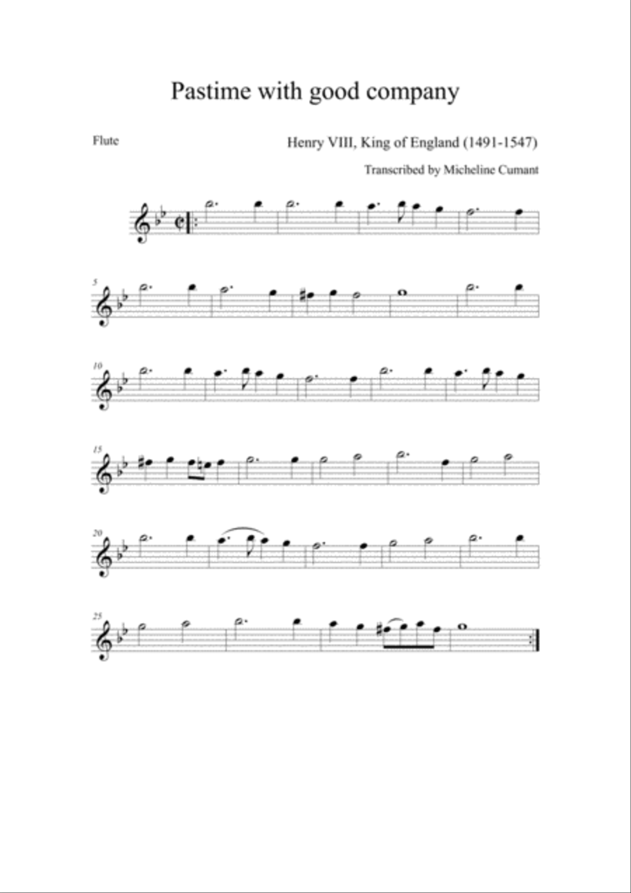 HENRY VIII-Pastime with good Company pour trio à vent Woodwind Trio scores gallery preview page 3
