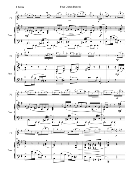 Flute and Piano - Four Cuban Dances by Cervantes
