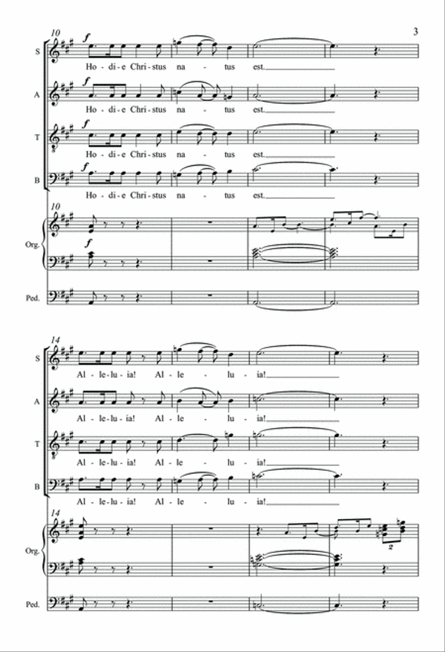 Hodie Christus Natus Est 4-Part scores gallery preview page 3