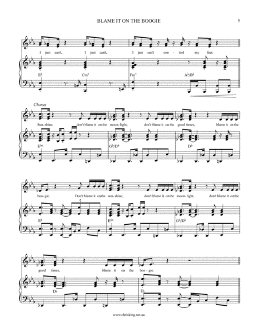 Blame It On The Boogie Voice scores gallery preview page 5