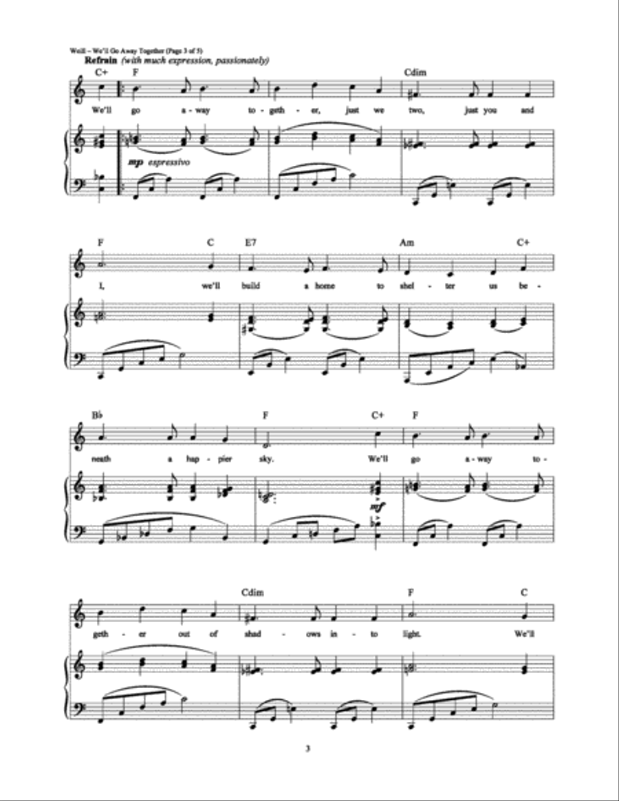 We'll Go Away Together Piano, Vocal, Guitar scores gallery preview page 3