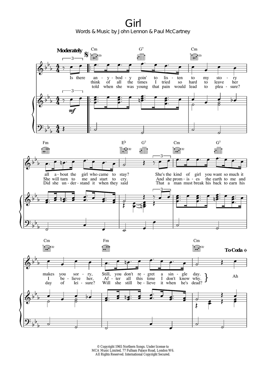 Girl Girl Acoustic Guitar scores gallery preview page 1