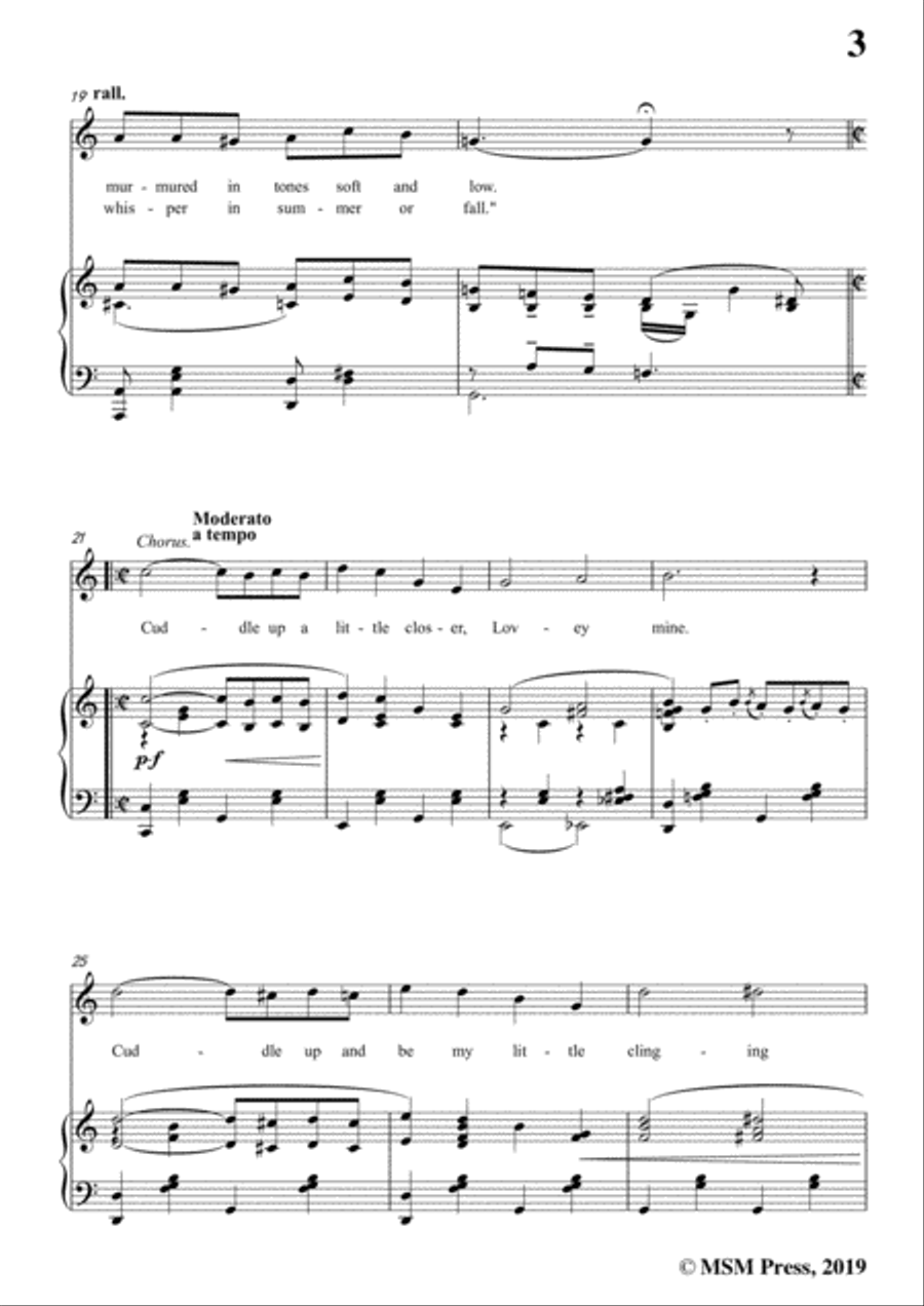 Karl Hoschna-Cuddle Up A Little Closer,Lovey Mine,in C Major,for Voice&Pno Voice scores gallery preview page 5