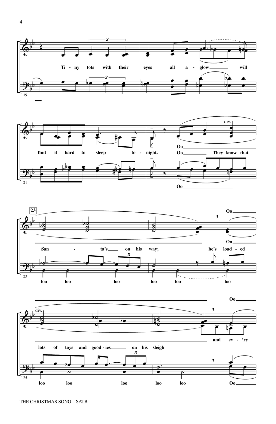 The Christmas Song (Chestnuts Roasting On An Open Fire) 4-Part scores gallery preview page 3
