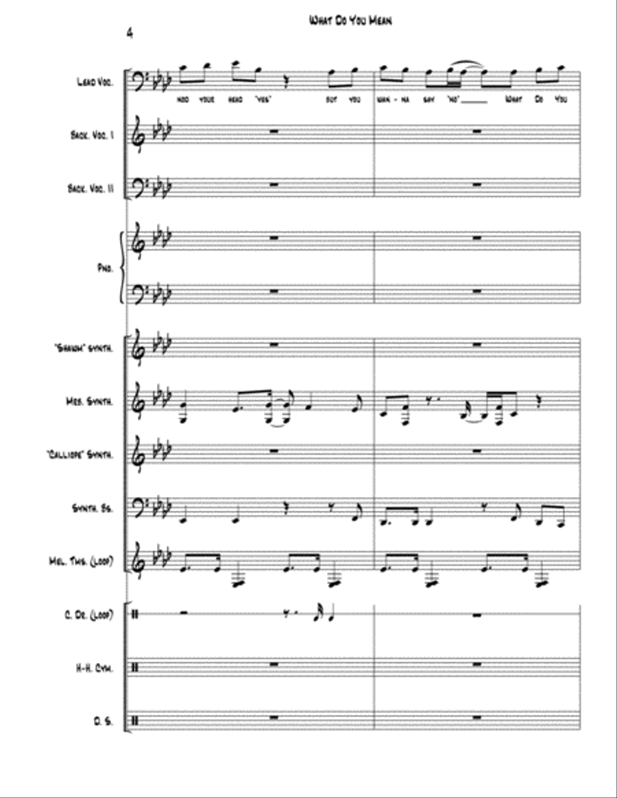 What Do You Mean? Small Ensemble scores gallery preview page 4