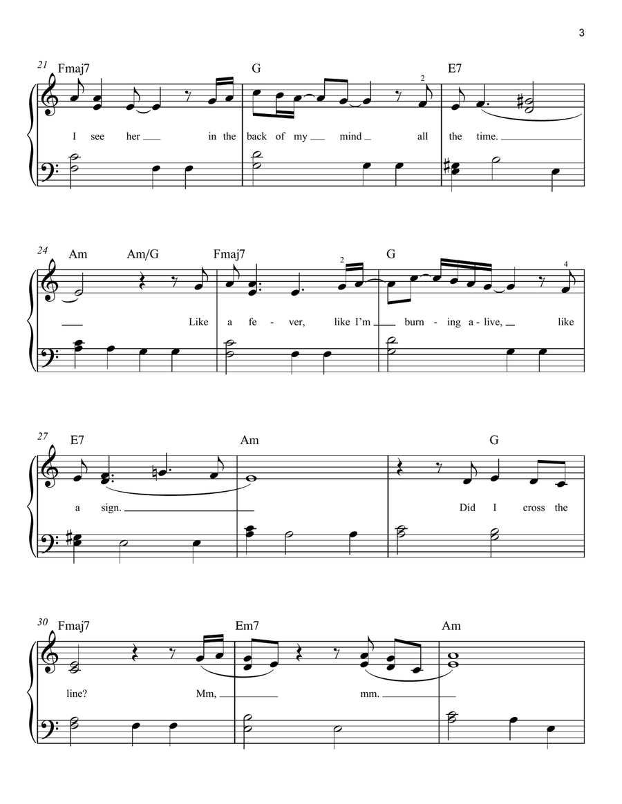 WILDFLOWER Easy Piano scores gallery preview page 3