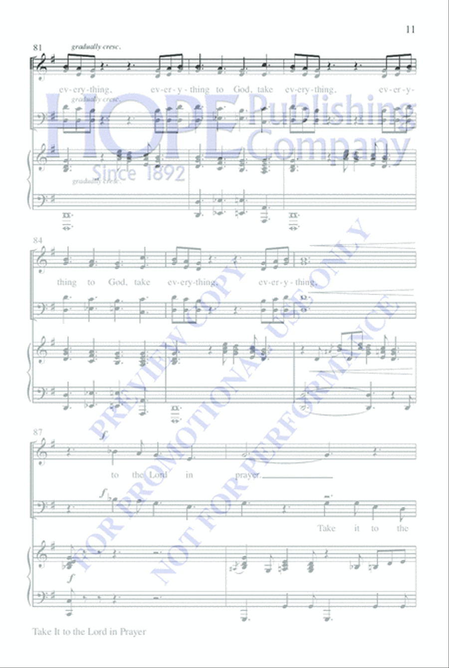 Take It to the Lord In Prayer 4-Part scores gallery preview page 11