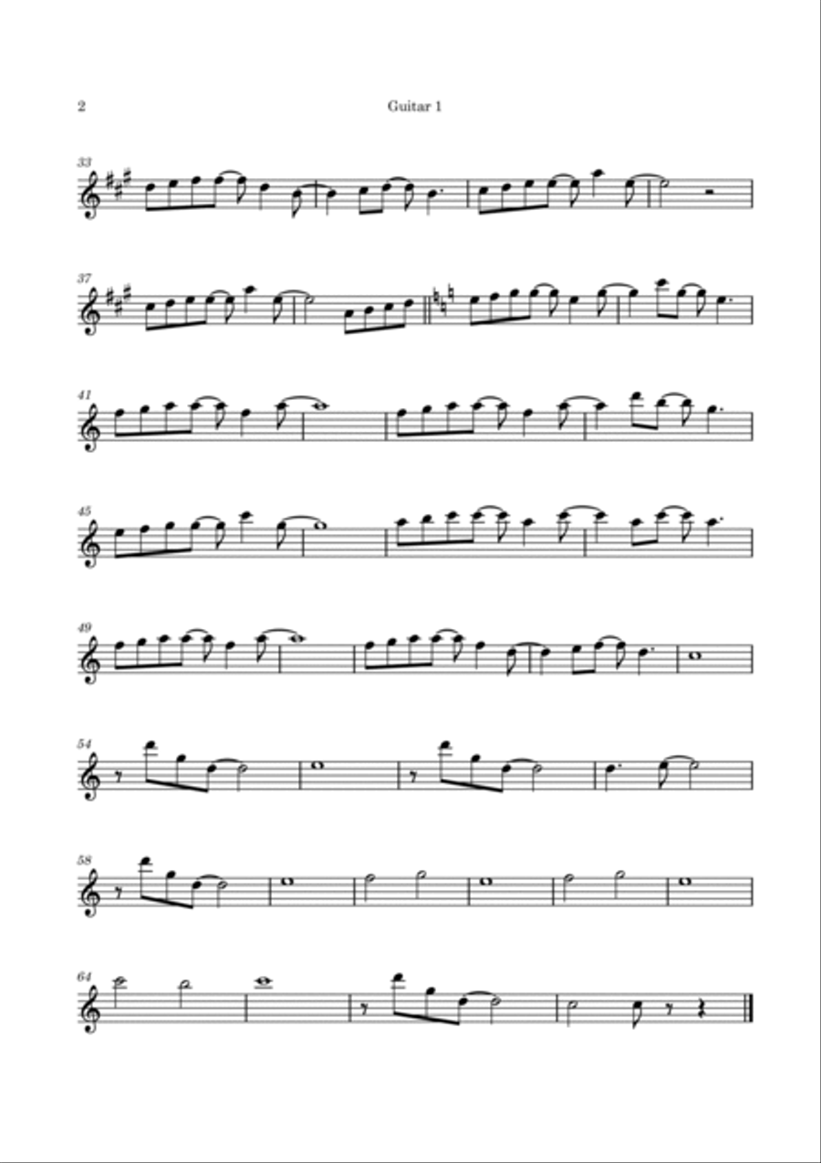 Forrest Gump - Main Title (Feather Theme) from the Paramount Motion Picture FORREST GUMP Guitar Ensemble scores gallery preview page 4