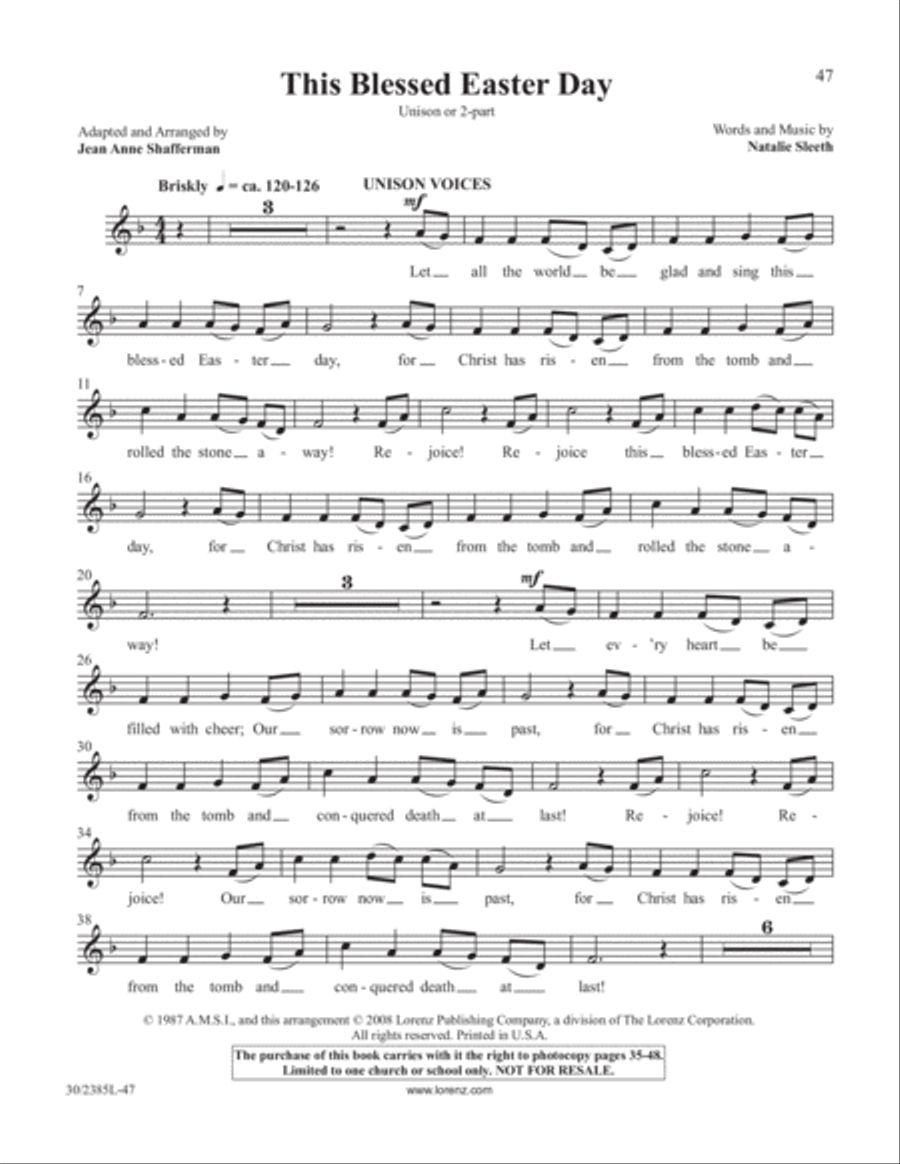 Simply Natalie Sleeth Unison Choir scores gallery preview page 48