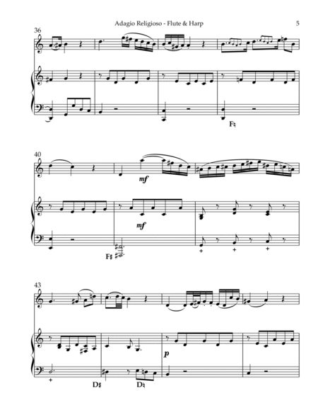 Adagio Religioso, K622, Duet for Flute & Pedal Harp image number null
