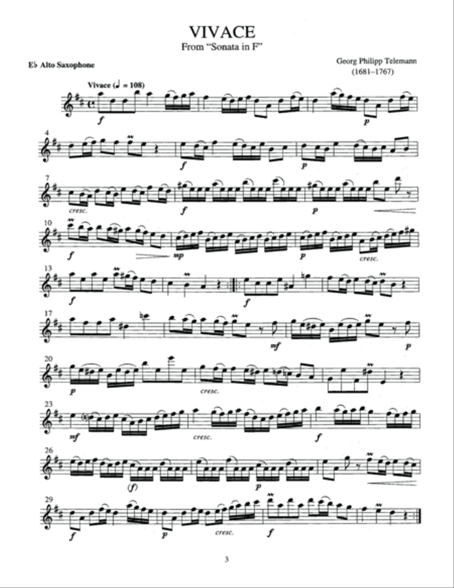 Solo Pieces for the Advanced Saxophonist Saxophone Solo scores gallery preview page 4
