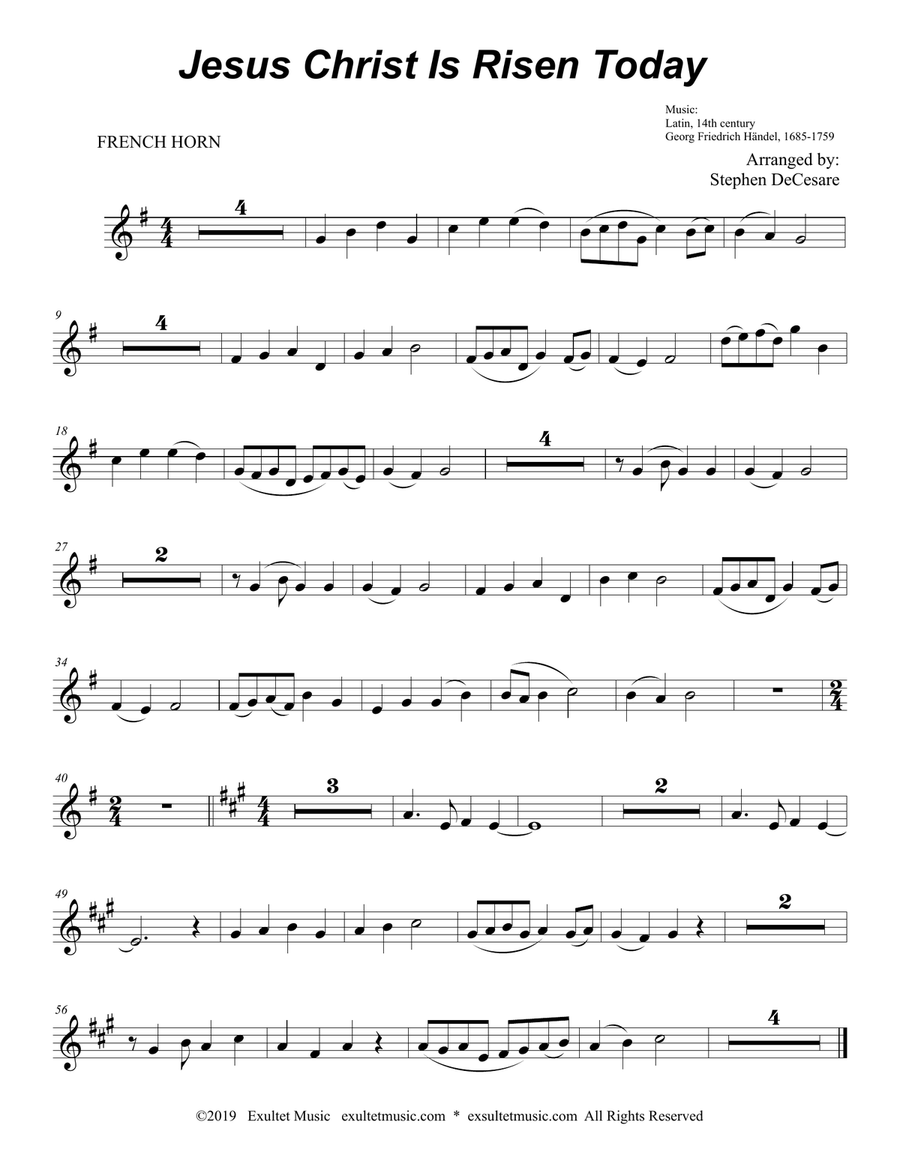 Jesus Christ Is Risen Today (Duet for Bb-Trumpet and French Horn) Jesus Christ Is Risen Today (Duet for Bb-Trumpet and French Horn) Brass Duet scores gallery preview page 6