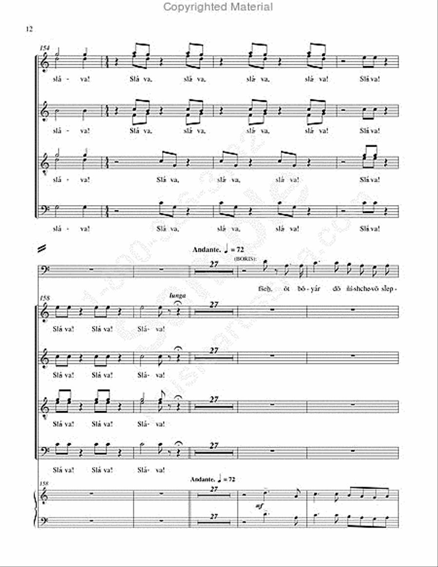 Coronation Scene from 'Boris Godunov' (Choral Parts) 4-Part scores gallery preview page 11