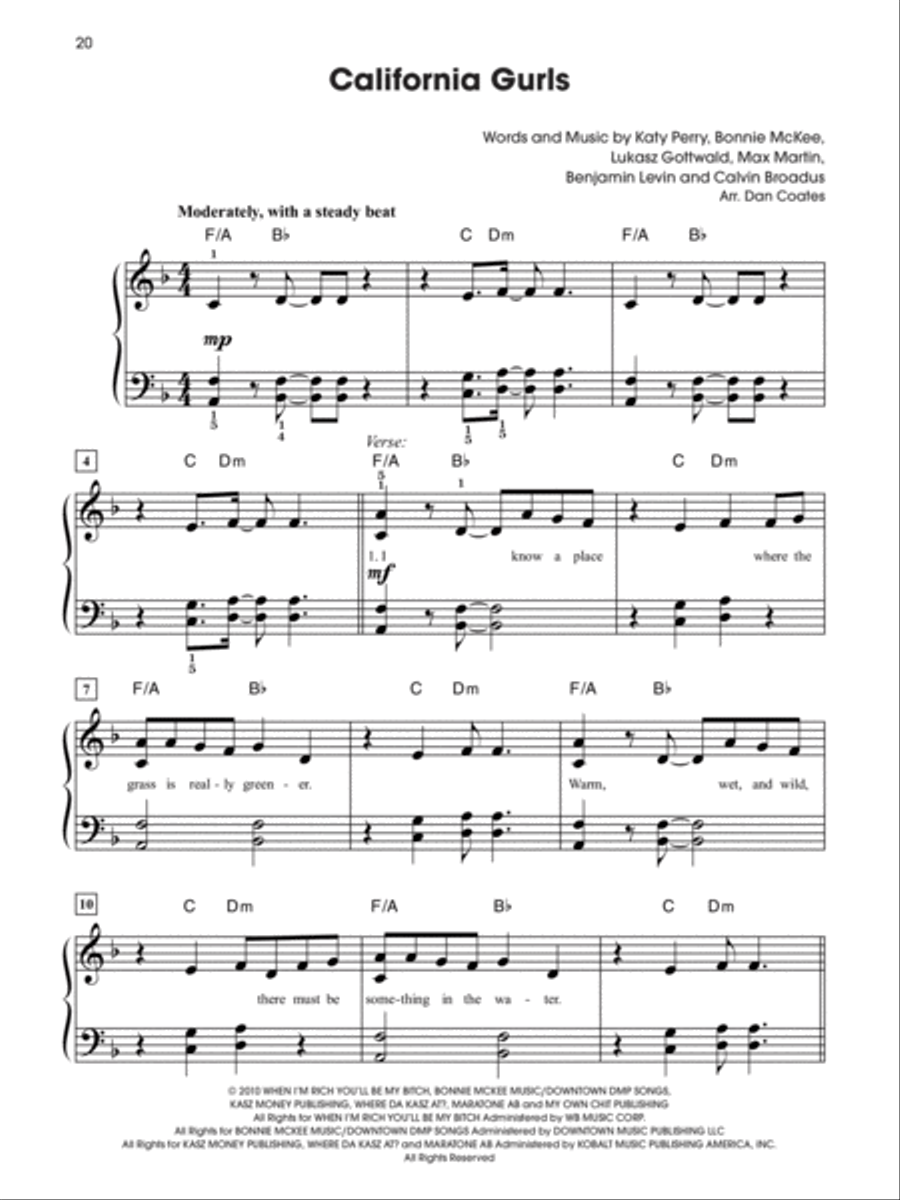 The Giant Book of Pop & Rock Sheet Music Easy Piano scores gallery preview page 7