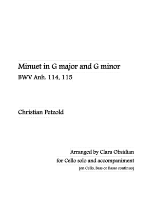 C. Petfold: Minuet in G major and G minor (For Cello and accompaniment)