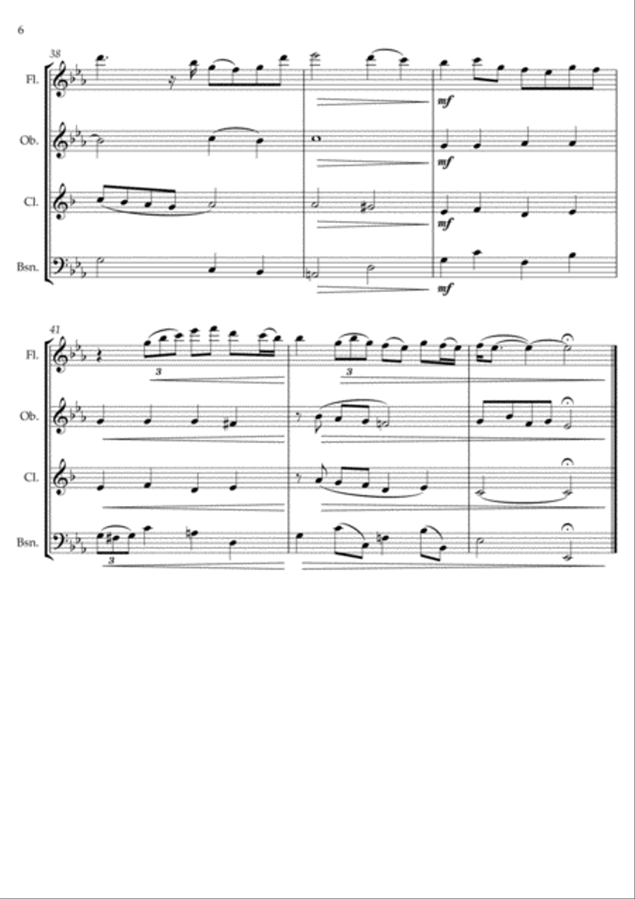 Grown-Up Christmas List Woodwind Quartet scores gallery preview page 6