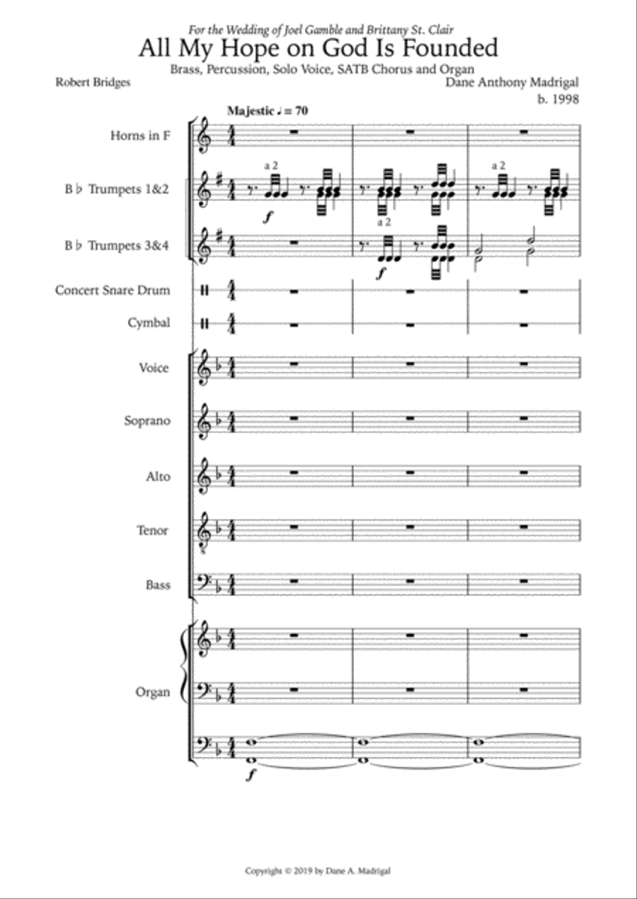 All My Hope on God Is Founded (Full Score & Parts) 4-Part scores gallery preview page 3