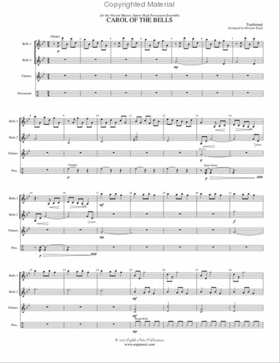 Carol of the Bells Carol of the Bells Small Ensemble scores gallery preview page 2