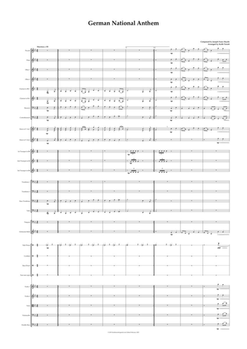 German National Anthem (Double Woodwind) for Symphony Orchestra image number null