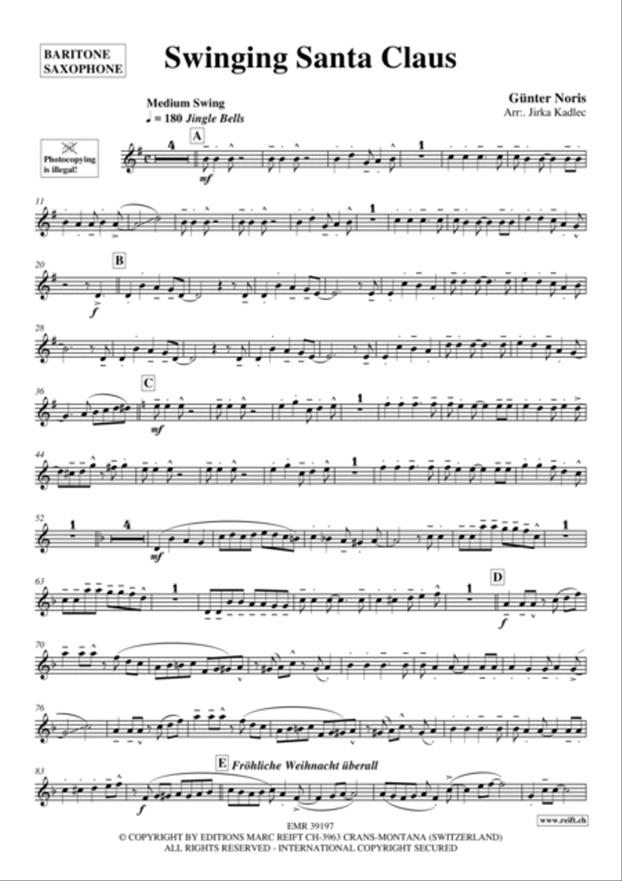 Swinging Santa Claus Baritone Saxophone scores gallery preview page 2