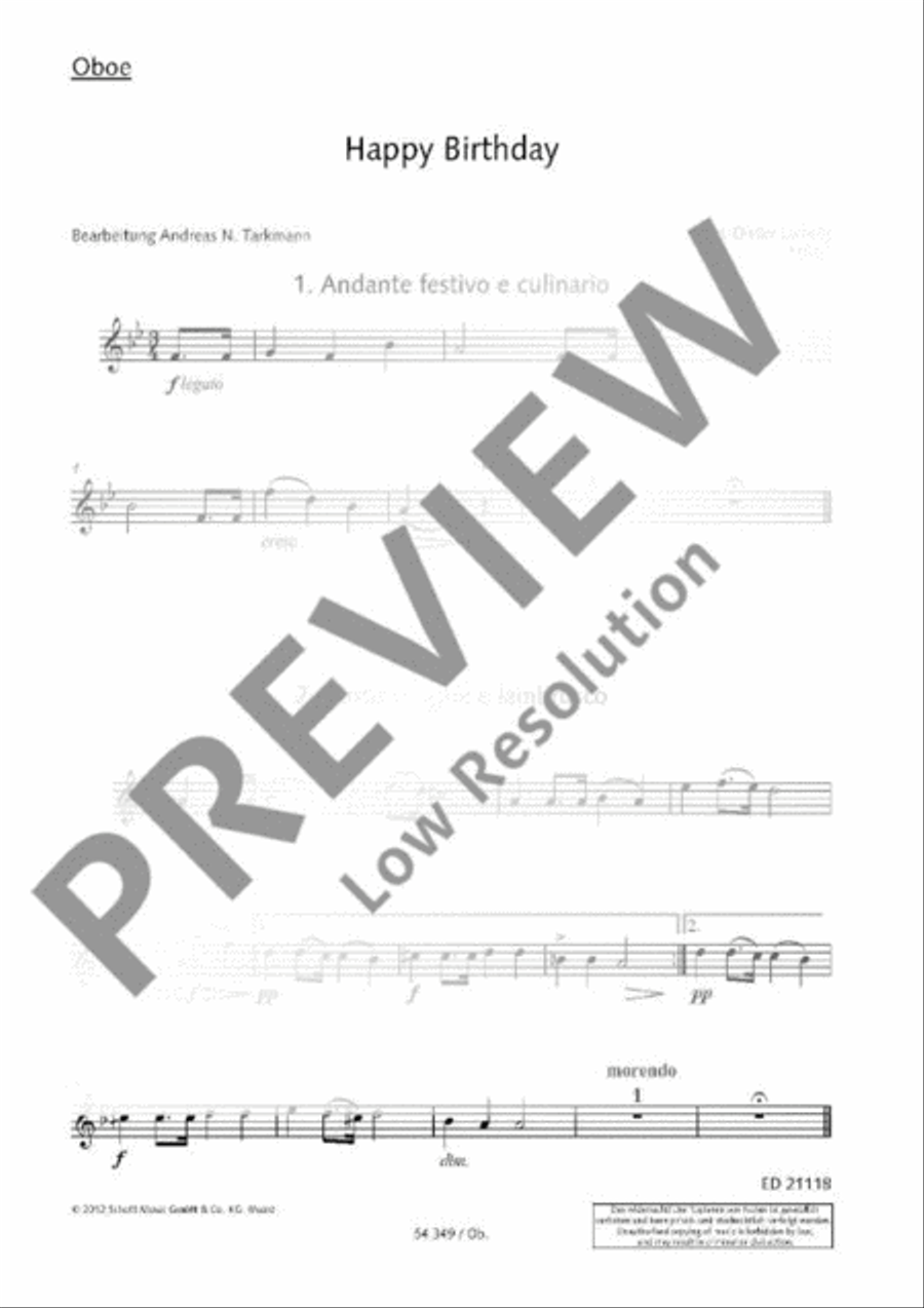 Happy Birthday Woodwind Quintet scores gallery preview page 14