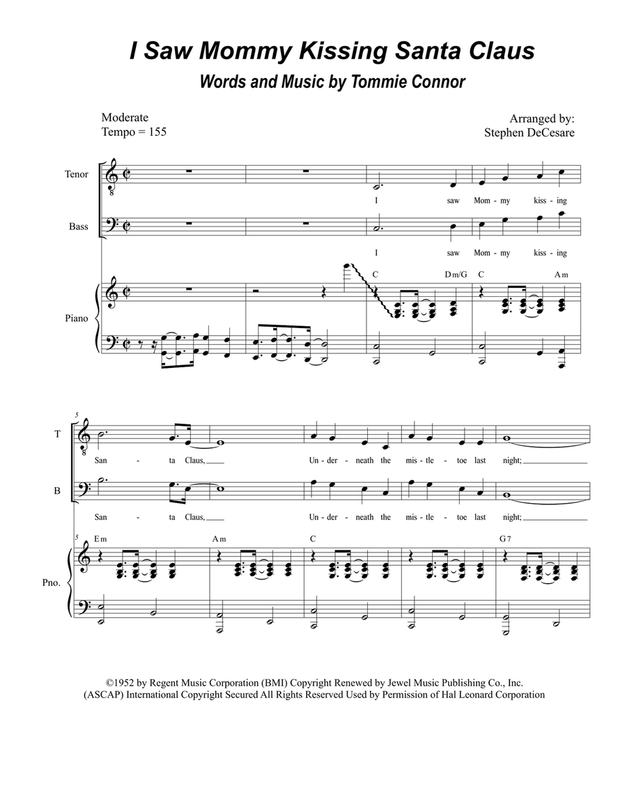 I Saw Mommy Kissing Santa Claus Piano, Vocal scores gallery preview page 1
