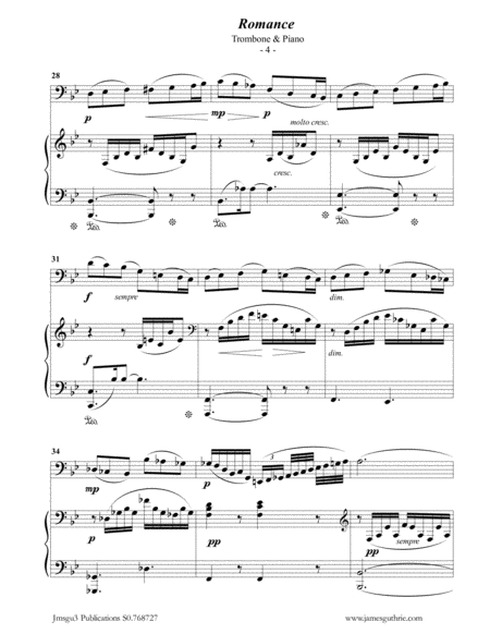 Fauré: Romance Op. 28 for Trombone & Piano image number null