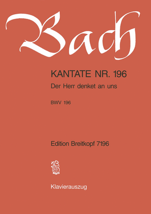 Book cover for Cantata BWV 196 "Der Herr denket an uns"