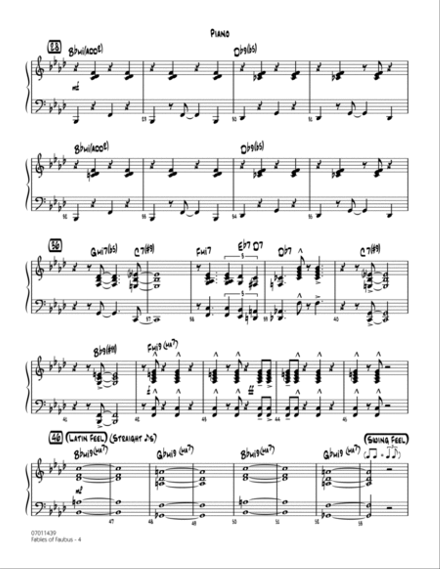 Fables Of Faubus - Piano Fables Of Faubus - Piano Jazz Ensemble scores gallery preview page 3