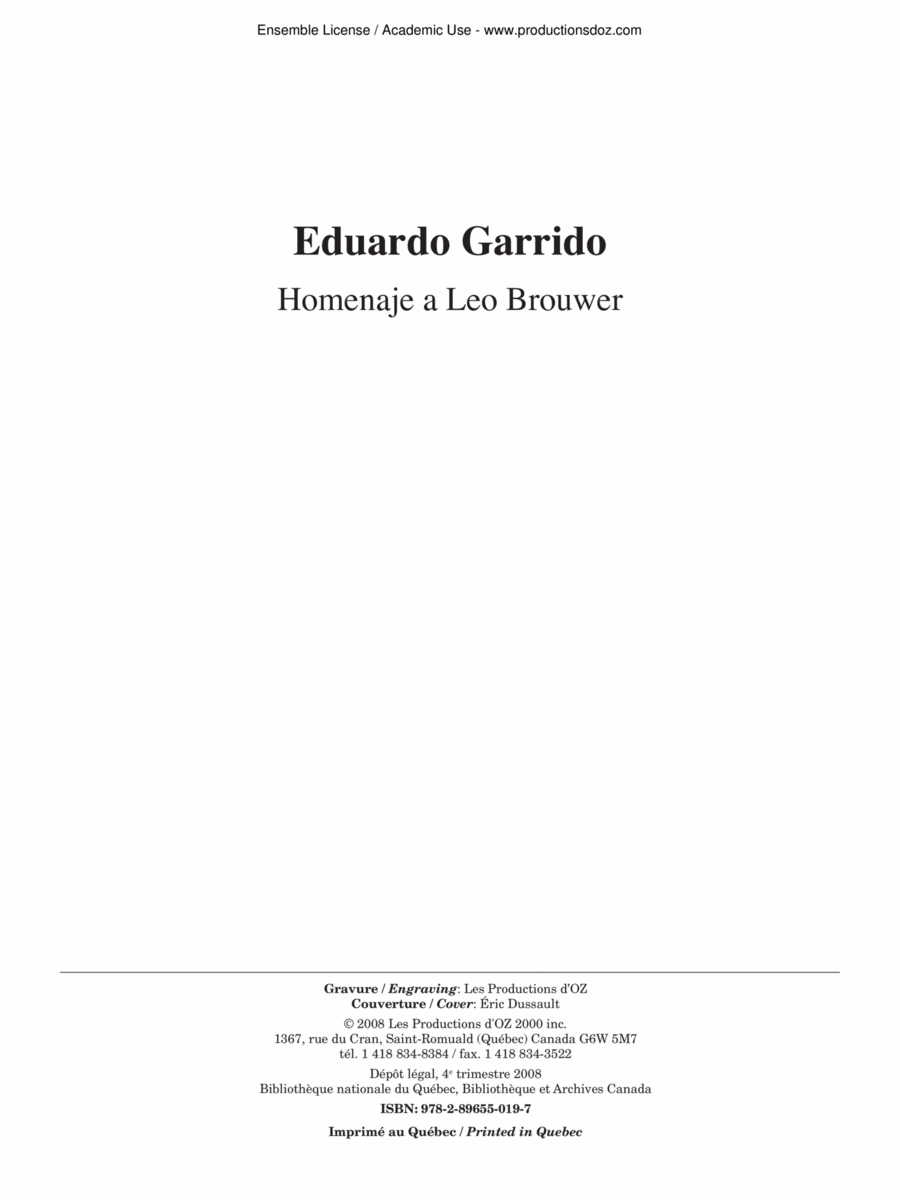Homenaje a Leo Brouwer Classical Guitar scores gallery preview page 1
