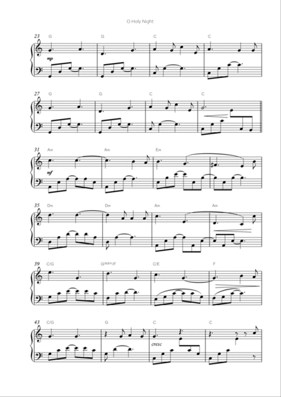 O Holy Night (easy piano) Easy Piano scores gallery preview page 2